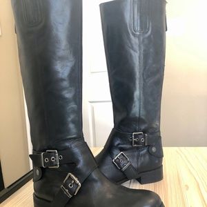 Luxury Rebel Lassia Black Leather Knee Boots